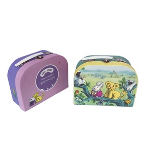 Colorful Children's Toy Puzzle Rigid Suitcase Box With Metal Handle