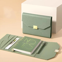 Carnet de notes A5 en cuir PU de qualité supérieure, classeur à feuilles mobiles avec logo métallique personnalisé et anneaux dorés