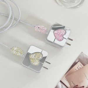Clear Soft Shell Love Mirror Data Head Case protetora para 20W Apple Charger Charging Cable Protection Rope Wire Bite <span class=keywords><strong>Device</strong></span>