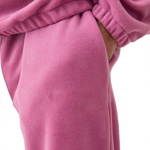 Men <b>Pink</b> Hooded Tracksuit Full Length Regular Fit Solid Casual Streetwear Breathable 100% Cotton Lightweight <b>Sweatshirt</b> Side - Product Image 6