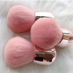 Cepillo de polvo suelto de pelo sintético de forma angular y hongo Rosa Baoli, aplicación de maquillaje de colorete facial con mango cómodo - Product Image 5