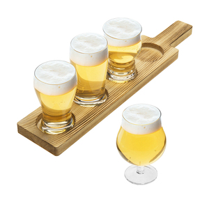 Bia Flight Paddle Shot Kính Phục Vụ Khay Và Ly Bắn Đặt Giá Đỡ Bằng Gỗ Độc Đáo Để Trưng Bày Và Lưu Trữ Đồ Uống Phục Vụ - Product Image 1