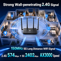 Routeur Wi-Fi 6 d'occasion, double bande 2.4G/5G, OpenWrt Mesh AX3000, Wi-Fi 6 extérieur, 1GE WAN + 3GE LAN, Tp-link Wavlink