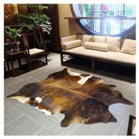 Dernières tapis de sol en peau de vache naturelle de conception blanche brune tapis de peau de vache véritable de luxe pour le s