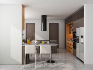 Free Custom Modern Pre- Assemble L Shape <b>Kitchen</b> Modern Cabinet Quartz Stone With Sink <b>Kitchen</b> Island Set Made - Product Image 2