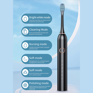 เครื่องแปรงสีฟันไฟฟ้า 6 โหมด แปรงสีฟันไฟฟ้าแบบชาร์จไฟได้พร้อมกล่องเก็บแปรงสีฟันไฟฟ้าสำหรับเดินทาง - Product Image 4