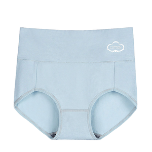 Braguitas de mujer sexys de cintura alta con estampado sólido - Bragas con logo personalizado, precio de fábrica, talla grande, algodón puro, color liso - Product Image 3