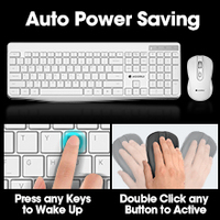 Clavier et souris sans fil KOORUI Combo 2.4G Clavier silencieux pleine taille 12 touches multimédias et raccourcis pour ordinateur de bureau
