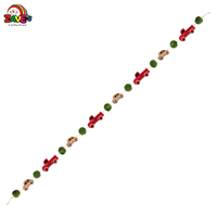 Guirlandes de Noël Zaves en polyester rouge et vert, drapeaux de voiture de dessin animé, décorations de festival, 135 cm