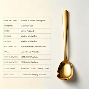 Cuchara Cuadrada Profunda de Acero Inoxidable 304, Desechable, con Mango Largo, para Adultos, Utensilio de Cocina Viral, para Alimentación de Bebés y Niños Pequeños - Product Image 2