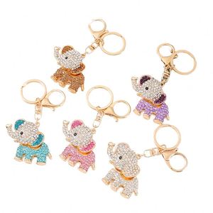Porte-clés éléphant en strass en gros, porte-clés animal mignon, anneau de clés en cristal scintillant pour sac, clés de voiture, cadeau - Product Image 1