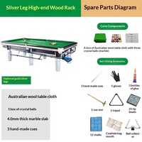 Fabricants de tables de billard, table de billard standard commerciale, bois, marbre, queue de billard, table standard nationale pour la maison