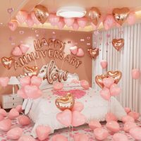 Kit de ballons Joyeux Anniversaire, guirlande romantique, ballons en latex et en aluminium pour mariage, chambre, fête d'anniversaire, décoration murale
