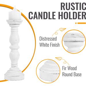 Decorazioni della fattoria matrimonio di lusso artigianato in <span class=keywords><strong>legno</strong></span> bianco candelabro portacandele decorativo in <span class=keywords><strong>legno</strong></span> rustico portacandele - Product Image 4