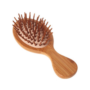 Ensemble de 2 brosses à cheveux en bambou naturel avec brosse à picots pour démêler, brosse de voyage miniature, massage du cuir chevelu, cheveux épais/fins/bouclés/séchés - Product Image 5