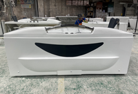 Baignoire en acrylique blanc avec jets d'hydromassage, drain et robinet inclus, pour usage intérieur ou hôtelier