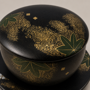 Bol en laque japonaise avec couvercle, motif <span class=keywords><strong>feuille</strong></span> d'érable dorée <span class=keywords><strong>Maki</strong></span>-e, récipient à thé, boîte cadeau pour la décoration <span class=keywords><strong>de</strong></span> la maison - Product Image 4