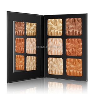 Resaltador de 6 colores, polvo prensado, <span class=keywords><strong>maquillaje</strong></span> facial vegano, <span class=keywords><strong>bronceador</strong></span> corporal, haga su logotipo, Etiqueta Privada, paleta de resaltador, logotipo personalizado - Product Image 6
