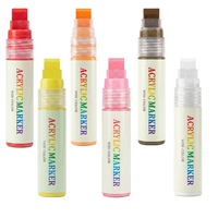 Rotulador Multiusos Permanente a Base de Agua con Punta Plana de 15 mm, Marcador Acrílico para Madera, Plástico, Piedra, Manualidades y Bricolaje