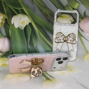 เคสโทรศัพท์แบบตั้งได้ Bow Bling สำหรับ iPhone 17 Pro Max 16 15 11 ลายหูแมว ประดับเพชร ป้องกันกล้อง พร้อมกลิตเตอร์ สำหรับสาวๆ ผู้หญิง - Product Image 1