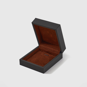 FANXI Custom Logo Luxury Jewellery Box <b>Black</b> Packaging Gift Leather Brown Velvet Inside Necklace Jewelry <b>Boxes</b> - Product Image 4