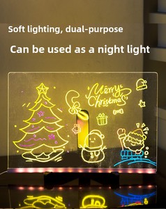 <span class=keywords><strong>Tableau</strong></span> d'écriture effaçable à sec en acrylique avec éclairage LED pour dessin quotidien, idéal pour les enfants de 5 à 7 ans, en plastique, jouet de dessin - Product Image 4