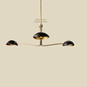 Lustre design moderne du milieu du siècle en laiton, luminaire suspendu pour salle à manger, chambre à coucher, salon, intérieur unique - Product Image 4
