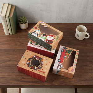OEM Eco Friendly <b>Brown</b> Kraft Paper Folding <b>Boxes</b> Christmas Treat Gable Packaging Wholesale Vietnam Manufacturer Direct Supply - Product Image 1