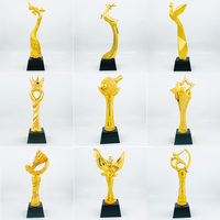 Trophée en résine au design unique or argent bronze école de danse pour enfants événement sportif trophée étoile avec base noire en cristal