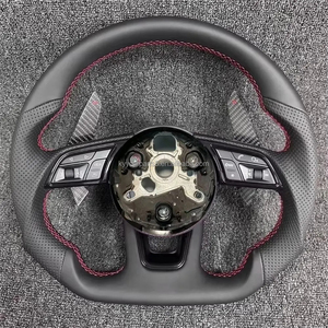 Volant sport en cuir chauffant à fond plat pour <span class=keywords><strong>Audi</strong></span> A6 A7 <span class=keywords><strong>C8</strong></span> S6 S7 <span class=keywords><strong>RS</strong></span> <span class=keywords><strong>6</strong></span> <span class=keywords><strong>RS</strong></span> 7 2019-2025, amélioré pour <span class=keywords><strong>Audi</strong></span> A7 <span class=keywords><strong>C8</strong></span> - Product Image 3