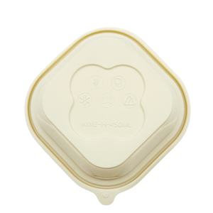 Tazón Cuadrado de Almidón de Maíz Ecológico y Económico con Tapa, Desechable y Biodegradable - Product Image 2