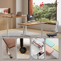 Cadre de bureau électrique ergonomique modulaire extensible à 3 niveaux, réglable en hauteur, base de levage à double moteur pour usage domestique/bureau, en acier