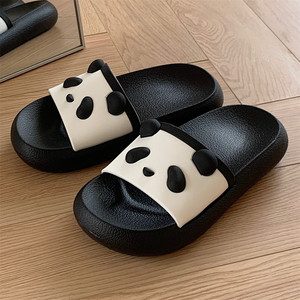 Sandales plates tendance XIXITIAO avec motif panda, tongs d'été pour femmes en EVA avec semelle épaisse antidérapante, chaussures décontractées mignonnes pour l'extérieur - Product Image 2