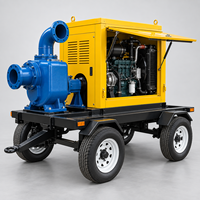 Camion-pompe d'irrigation diesel portable sur remorque - Pompe à eau auto-amorçante haute pression pour l'agriculture à grande échelle