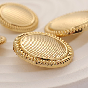 Classici bottoni in metallo a righe semplici in lega con bottoni a mano - Product Image 5