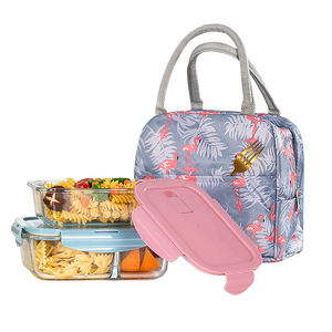 Glass <b>Lunch</b> <b>Box</b> With Dividers Set <b>Microwaveable</b> Bento Container Food Grade High Borosilicate Glass Transparent Green Lid Plastic - Product Image 1