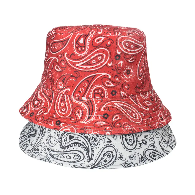 Sombreros de cubo con estampado de Cachemira para adultos, sombrero reversible de viaje para el sol, a la moda, para primavera y verano