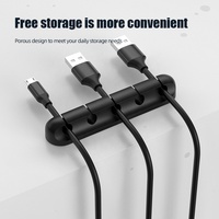 Dibaigou Vente Chaude Support Organisateur de Câbles USB en Silicone à 5 ou 3 Emplacements pour Chevet, Bureau, Voiture et Gestion des Câbles à Domicile et au Bureau