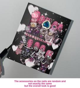 <span class=keywords><strong>Faux</strong></span> Ongles à Presser Y2K « Spicy Girl », Style Gothique Punk en Métal Carré, Fait Main en 3D, Cadeaux Bijoux pour Filles - Product Image 6