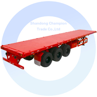 Semi-remorque à plateau plat à 3 essieux utilisée pour camionnette