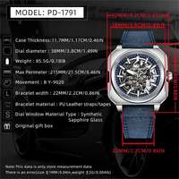 Montres mécaniques automatiques pour hommes PAGANI DESIGN New 1791 Skeleton, luxe, verre saphir, étanches 5 ATM.