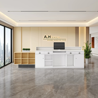 Comptoir de réception moderne, caisse enregistreuse, table de service frontale, comptoir d'accueil pour hall d'hôtel, mobilier de bureau personnalisé