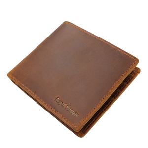 Royal Bagger Portefeuille court pour homme en cuir Crazy Horse, portefeuilles fins pour homme, porte-cartes rétro à la mode, sac à main décontracté pour affaires - Product Image 1