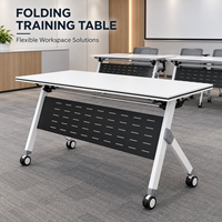 Table de conférence pliante en bois OEM, bureau de réunion mobile et pliable, mobilier de bureau moderne pour les écoles et les hôtels