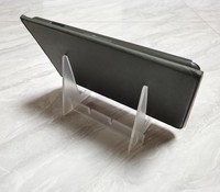 Magasin de détail 2 pièces clair Transparent dépliant chevalet présentoirs support acrylique produit présentoir