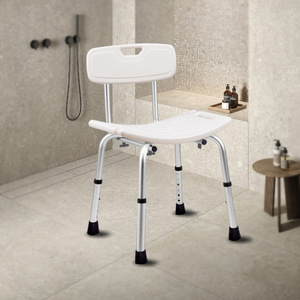 Manxi Shower Chair <b>Adjustable</b> <b>Height</b> Non Slip Bathroom <b>Stool</b> For Elderly Safety Seat With Backrest - Product Image 1