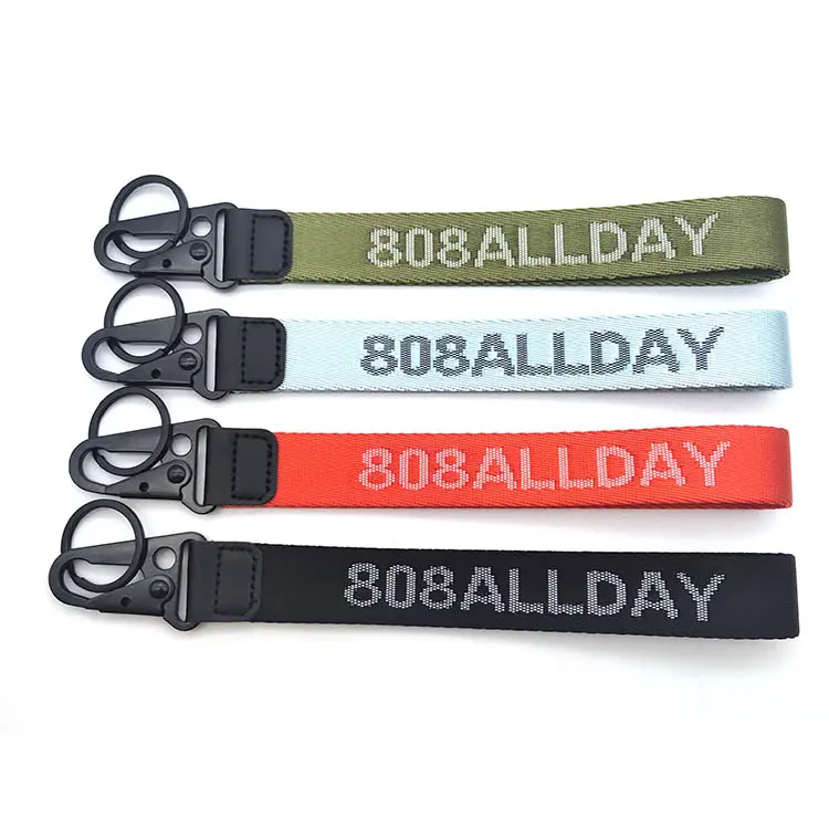 Lanyard cool style key chains for bags, Woven key ring for guys, jacquard off fashion keychain
