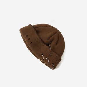 หมวกถักติดแขนสั้นสำหรับผู้ชายและผู้หญิงหมวกลายหัวกะโหลกสำหรับชาวประมงที่มีกระดุมติดฉลากตามสั่ง - Product Image 5