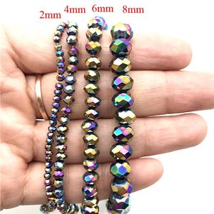 Grosir Kristal Transparan Warna-warni Kaca Rondelle Manik-manik Bersegi Aksesoris Perhiasan - Product Image 2