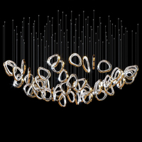 Lustre moderne de luxe en cristal simple, éclairage LED, métal, pour mariage, villa, salon, hôtel, restaurant, 30 kg, 80 CRI, E27, 360